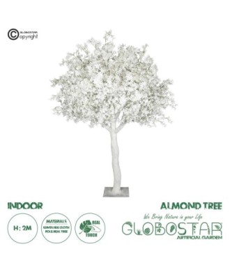 GloboStar® Artificial Garden ALMOND TREE 21113 Τεχνητό Διακοσμητικό Δέντρο Αμυγδαλιά Μ65 x Π60 x Υ200cm